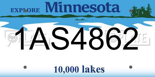 1AS4862 Minnesota License Plate