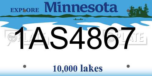 1AS4867 Minnesota License Plate