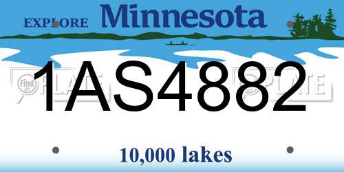 1AS4882 Minnesota License Plate