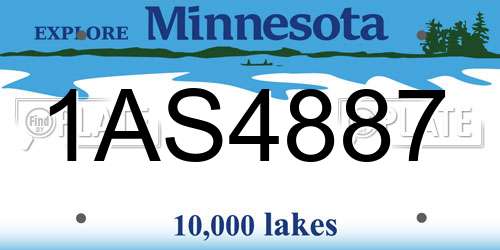 1AS4887 Minnesota License Plate