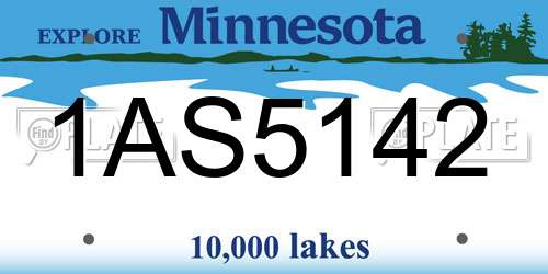 1AS5142 Minnesota License Plate