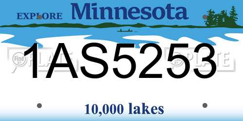 1AS5253 Minnesota License Plate