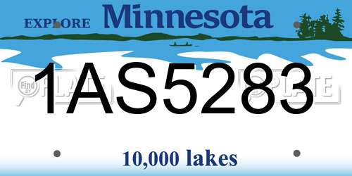 1AS5283 Minnesota License Plate