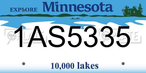 1AS5335 Minnesota License Plate