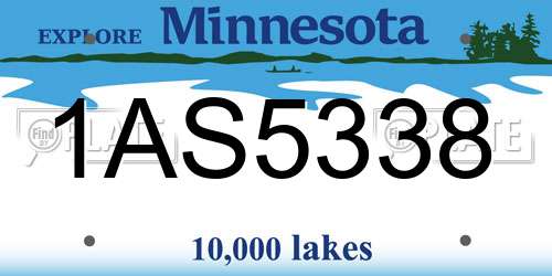 1AS5338 Minnesota License Plate