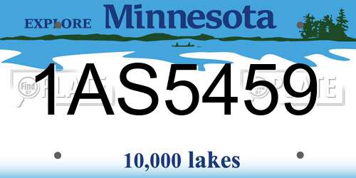1AS5459 Minnesota License Plate