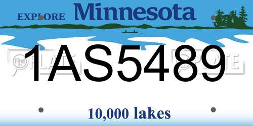 1AS5489 Minnesota License Plate