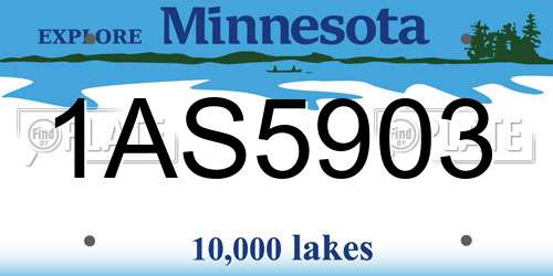 1AS5903 Minnesota License Plate