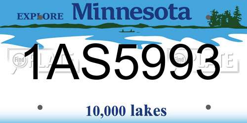 1AS5993 Minnesota License Plate