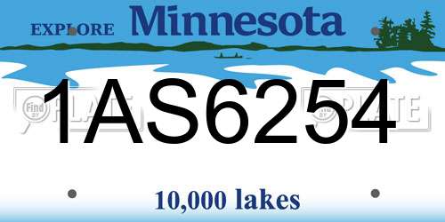 1AS6254 Minnesota License Plate