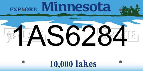 1AS6284 Minnesota License Plate