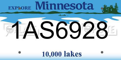 1AS6928 Minnesota License Plate