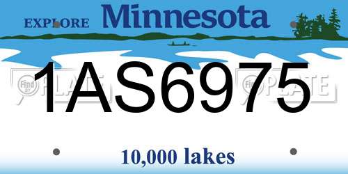 1AS6975 Minnesota License Plate