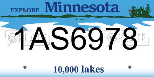 1AS6978 Minnesota License Plate