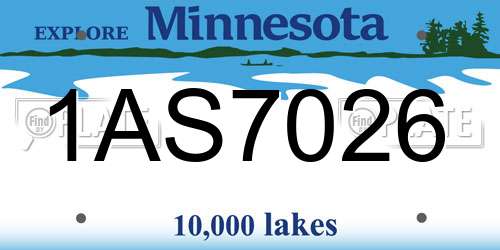 1AS7026 Minnesota License Plate