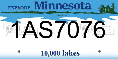 1AS7076 Minnesota License Plate
