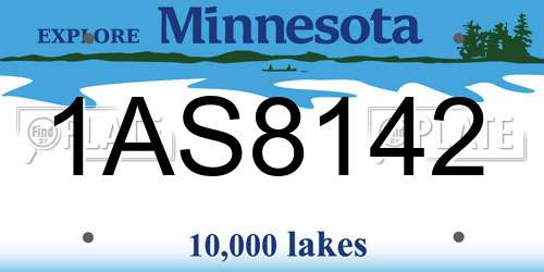 1AS8142 Minnesota License Plate