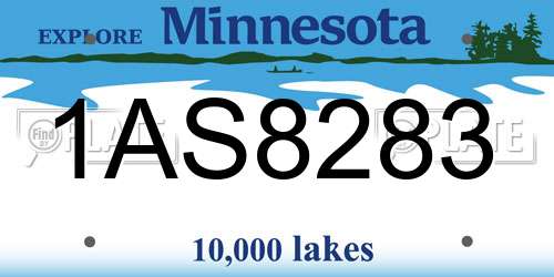 1AS8283 Minnesota License Plate