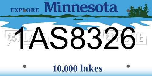 1AS8326 Minnesota License Plate