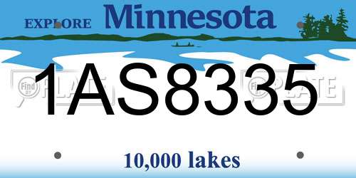1AS8335 Minnesota License Plate