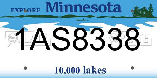 1AS8338 Minnesota License Plate