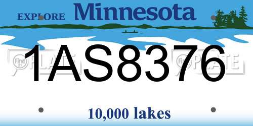 1AS8376 Minnesota License Plate