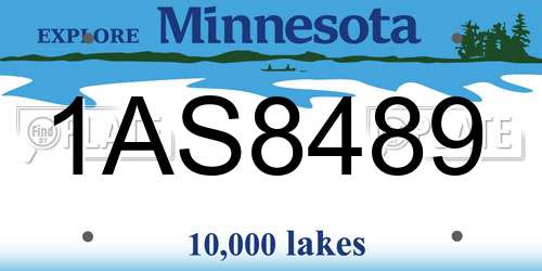 1AS8489 Minnesota License Plate