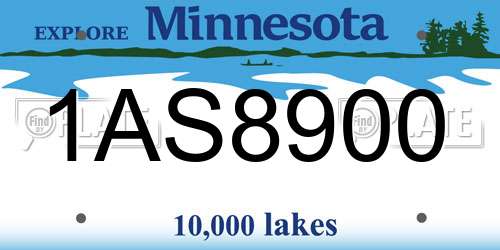 1AS8900 Minnesota License Plate