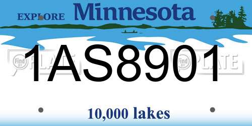 1AS8901 Minnesota License Plate