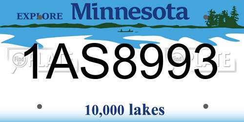 1AS8993 Minnesota License Plate