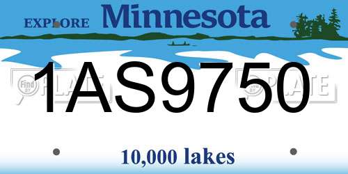 1AS9750 Minnesota License Plate