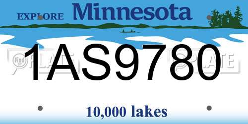 1AS9780 Minnesota License Plate