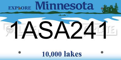1ASA241 Minnesota License Plate