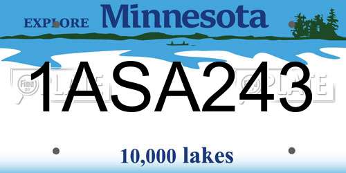 1ASA243 Minnesota License Plate