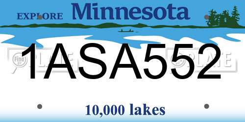 1ASA552 Minnesota License Plate