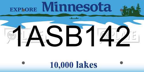 1ASB142 Minnesota License Plate