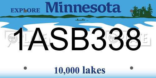 1ASB338 Minnesota License Plate
