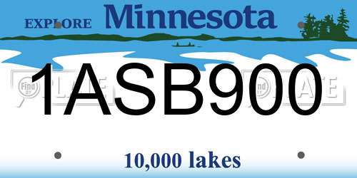 1ASB900 Minnesota License Plate