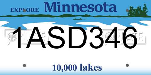 1ASD346 Minnesota License Plate