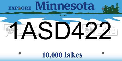 1ASD422 Minnesota License Plate