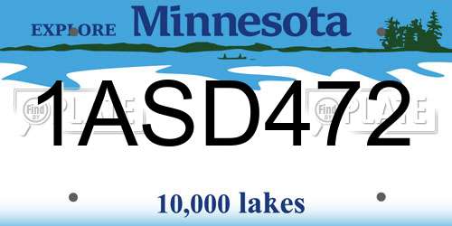 1ASD472 Minnesota License Plate