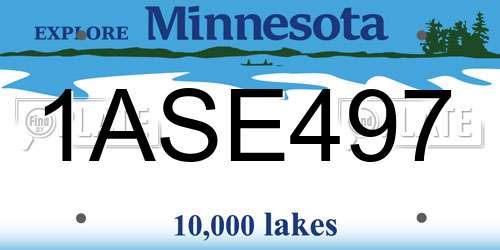 1ASE497 Minnesota License Plate
