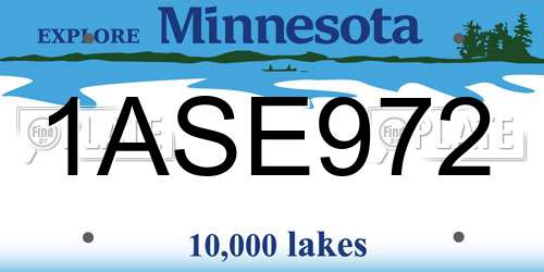 1ASE972 Minnesota License Plate