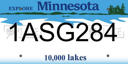 1ASG284 Minnesota License Plate