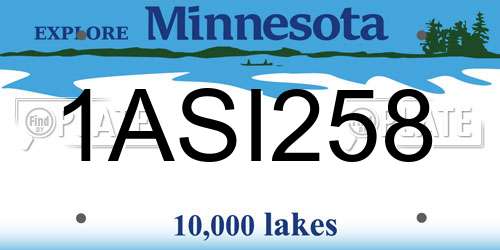 1ASI258 Minnesota License Plate