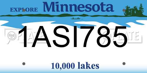 1ASI785 Minnesota License Plate
