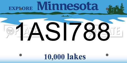1ASI788 Minnesota License Plate