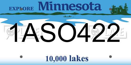1ASO422 Minnesota License Plate