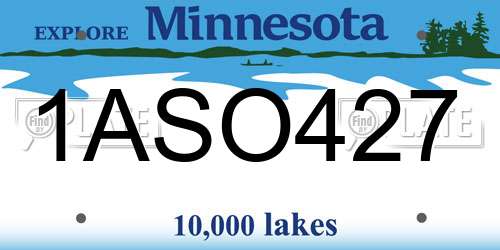 1ASO427 Minnesota License Plate