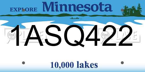 1ASQ422 Minnesota License Plate